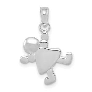 Million Charms 14K White Gold Little Girl Charm